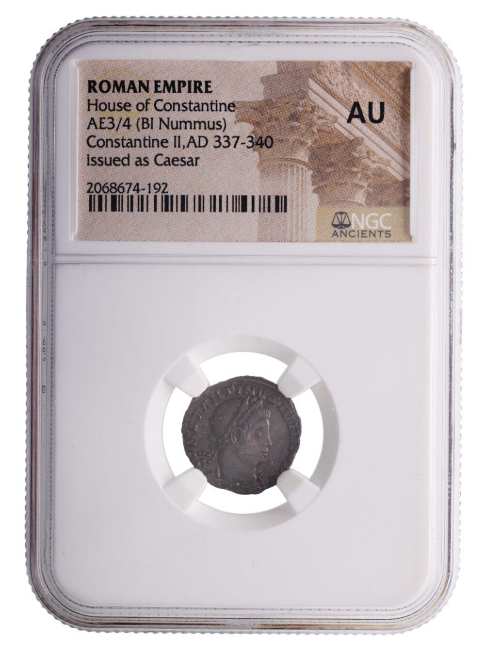 Constantine II Bronze Nummus AD 337-340 NGC AU Ancient Roman Coin